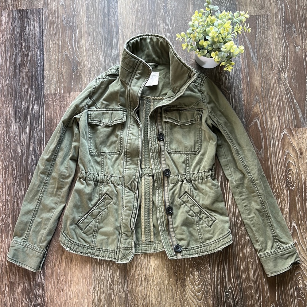 Green Abercrombie and Fitch Utility Jacket